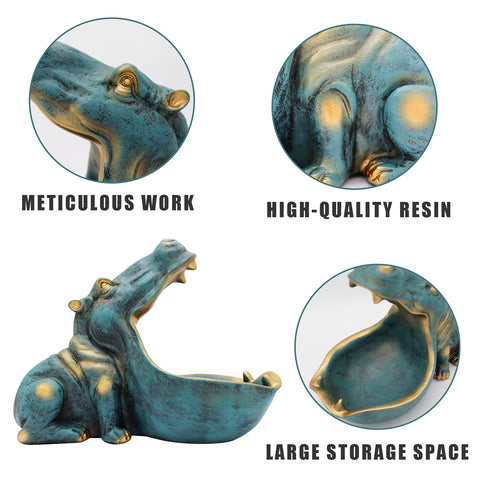 aboxoo hippo statue hand-painted details add charm to decor.
