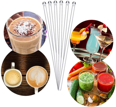 ABSOK clear plastic stirrers seven inches ideal for hot and cold beverages.