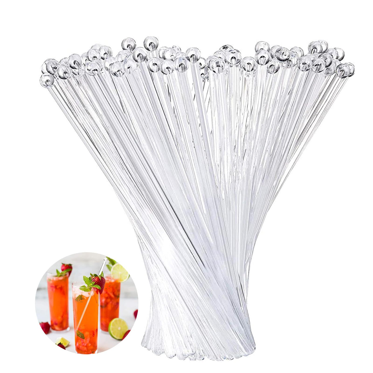 ABSOK crystal ball head stirrer for cocktails and coffee enhances mixing and garnish control.