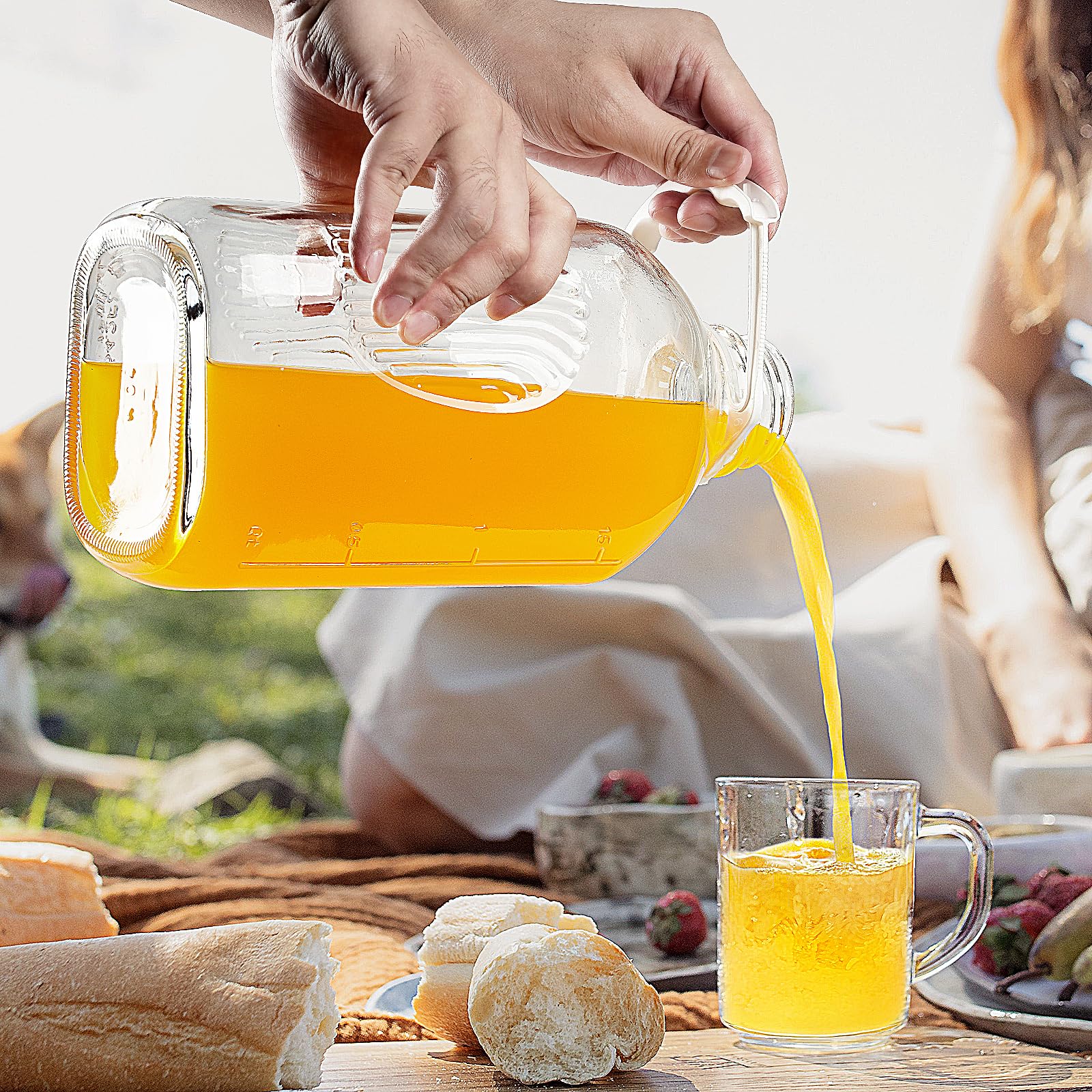Absovetu 2-quart capacity suits milk, water, or juice storage.