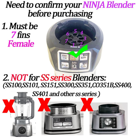 ABTER 7-fin blade replacement for Ninja Auto-iQ blender, clean edge