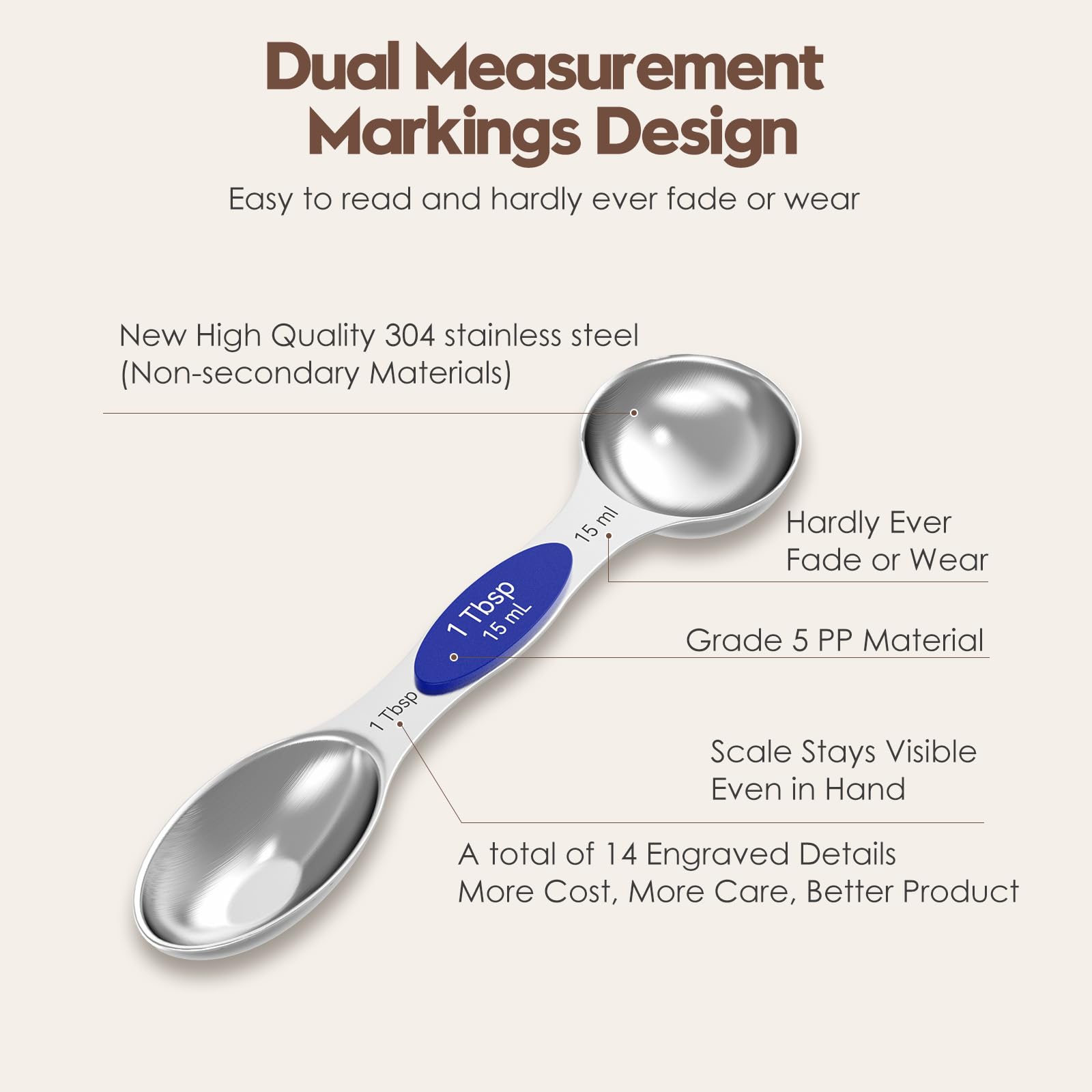 Abtrino stainless steel spoons with N52 magnets stay organized on metal surfaces.