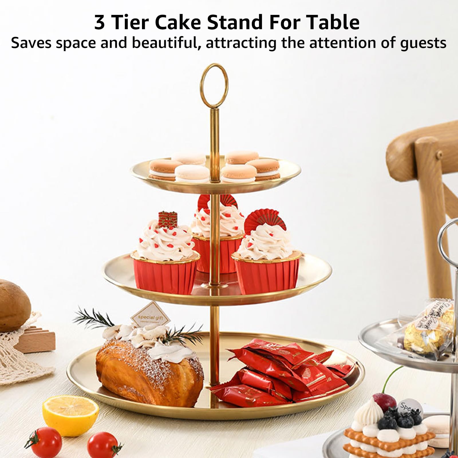 ABuff bottom tier diameter 10-3in holds many treats