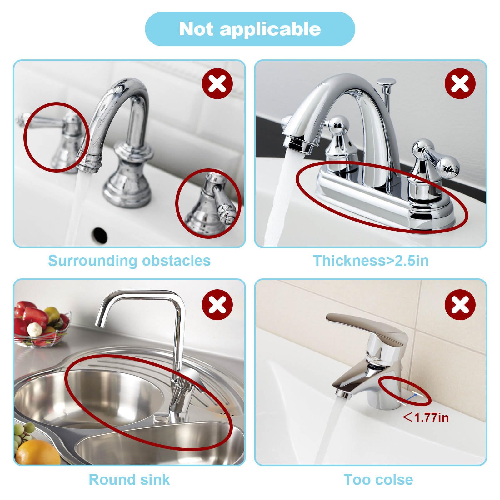 Abulun 5-degree slope faucet mat guiding water toward the drain