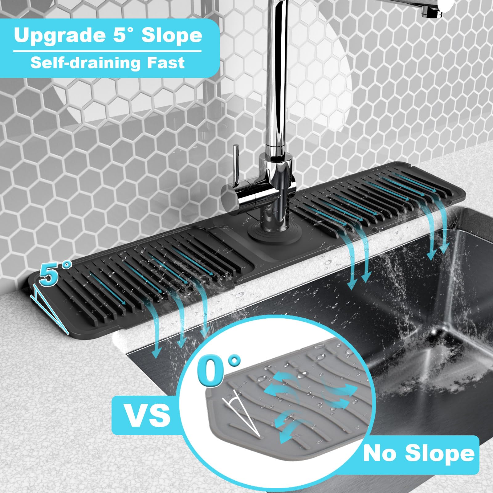 Abulun adjustable caliber faucet mat fitting different faucet sizes