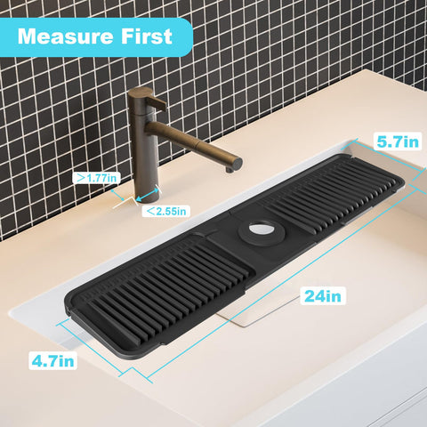 Abulun faucet mat with button lock securing two ends