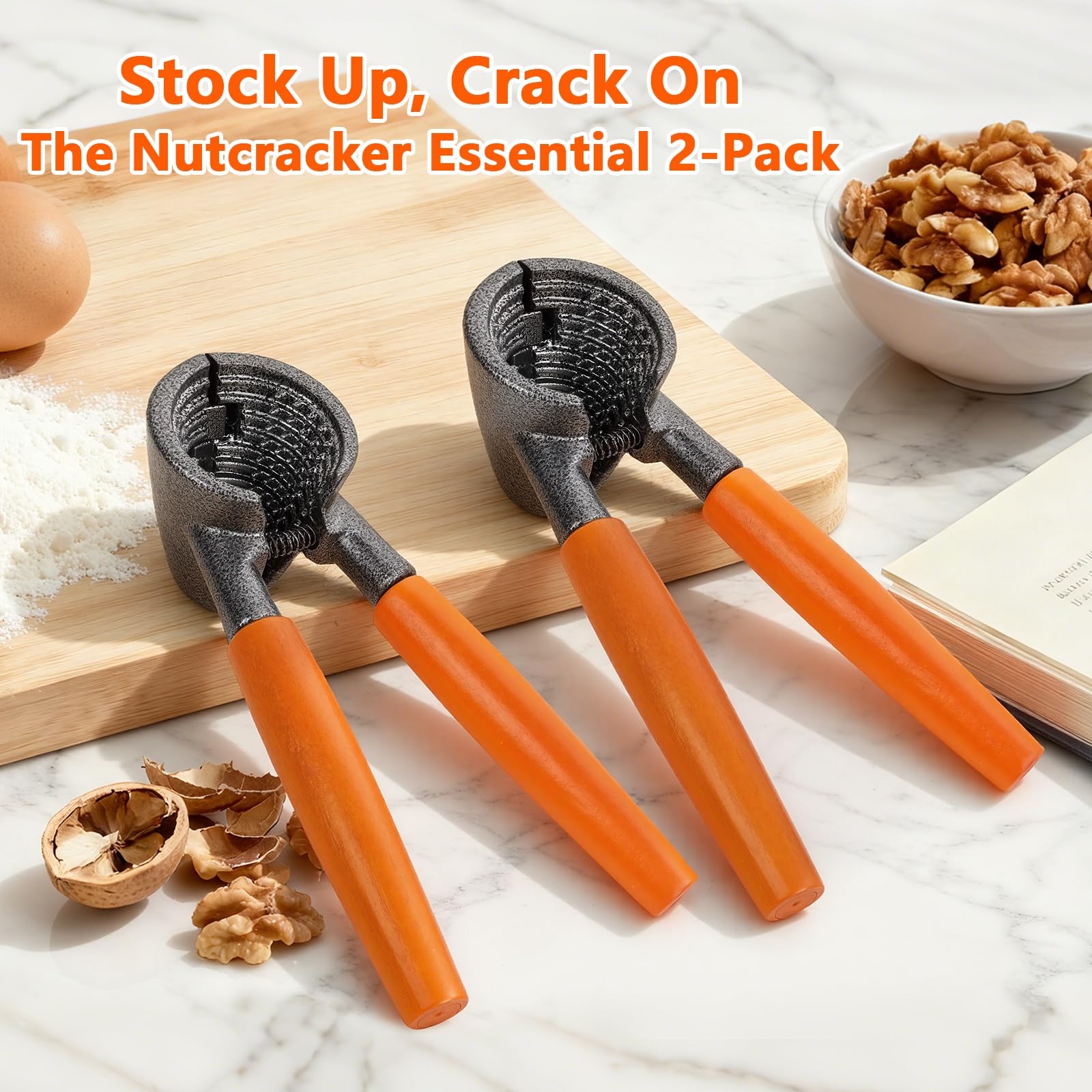 Abuntor nut cracker with metal body for durable, long-lasting cracking power.