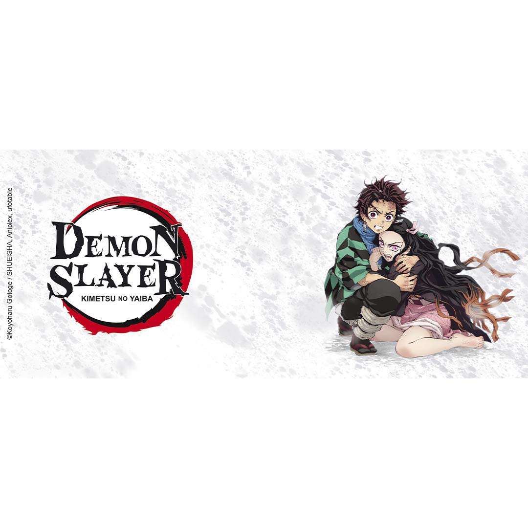 ABYSTYLE Demon Slayer mug close up highlights the matte ceramic finish and grip.