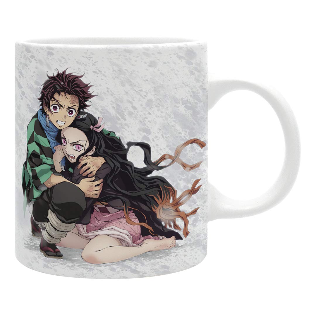 ABYSTYLE Demon Slayer mug front view with Tanjiro and Nezuko for a bold morning boost.