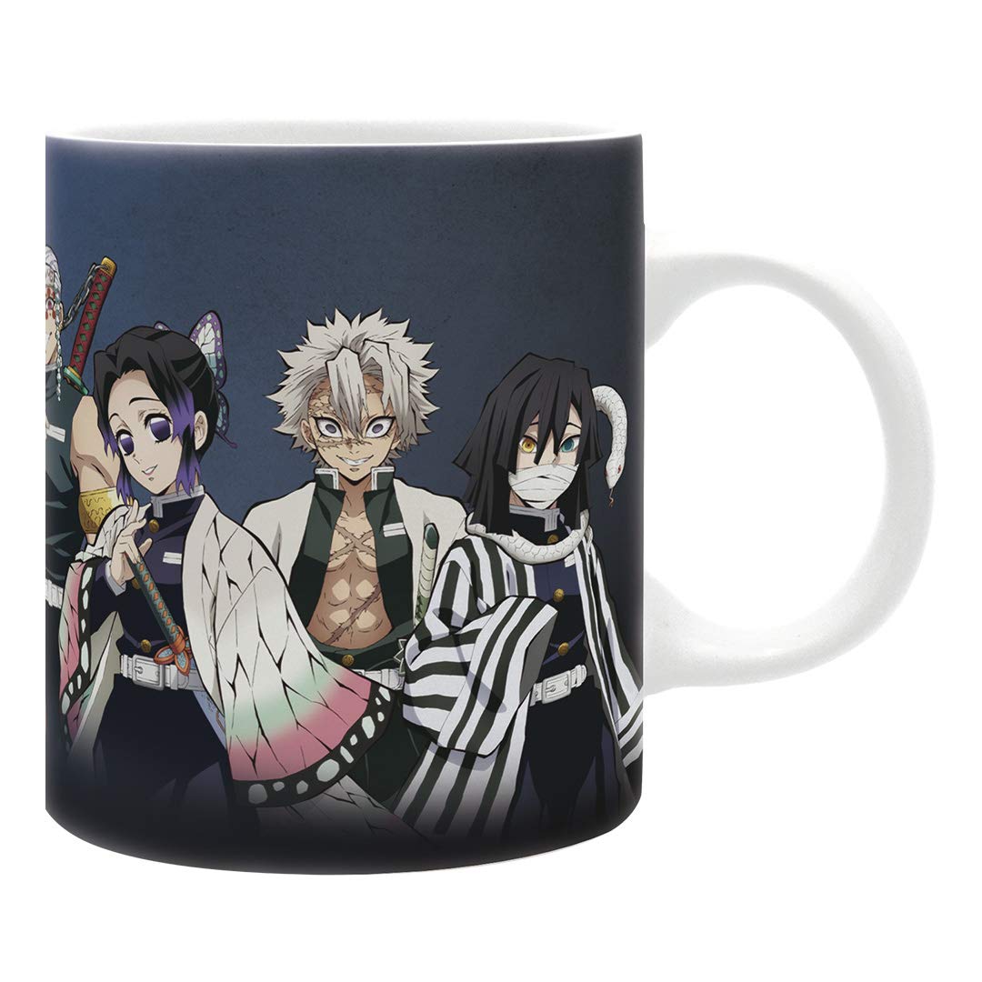 ABYSTYLE Demon Slayer Pillars mug 11oz closeup showing high quality ceramic for everyday coffee.