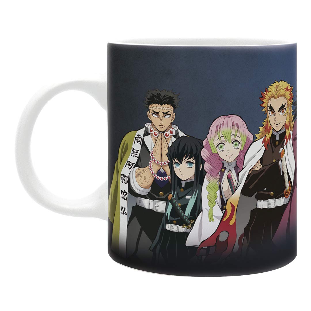 ABYSTYLE Demon Slayer Pillars mug ceramic closeup with officially licensed design, ideal for collectors.