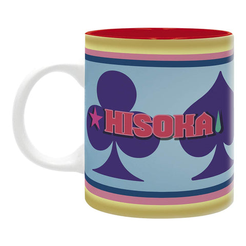 ABYSTYLE Hisoka mug side view with handle offers comfortable grip.