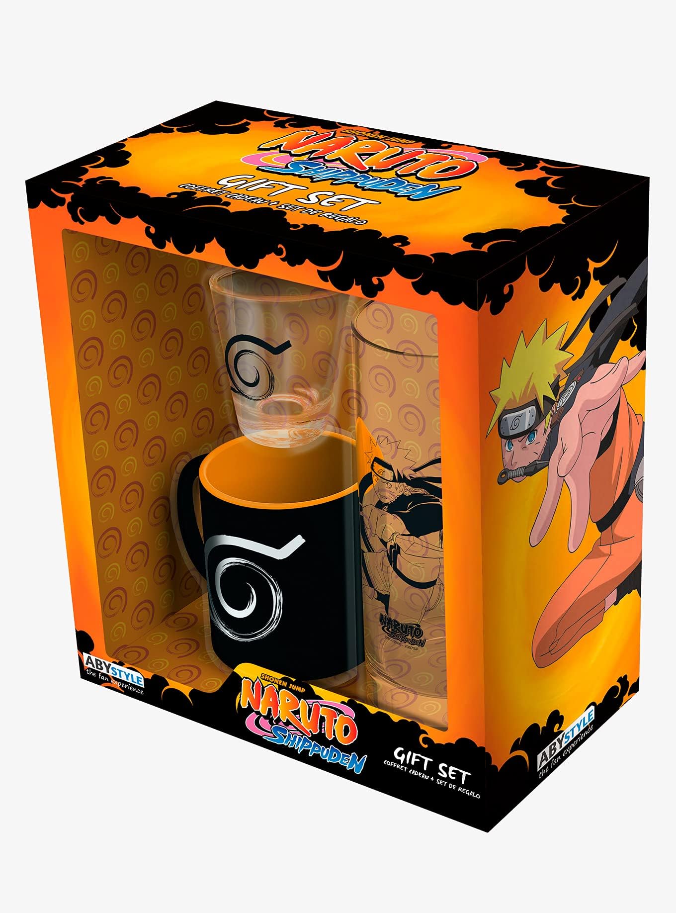 ABYSTYLE Naruto Shippuden drinking glass with bold graphics for daily use