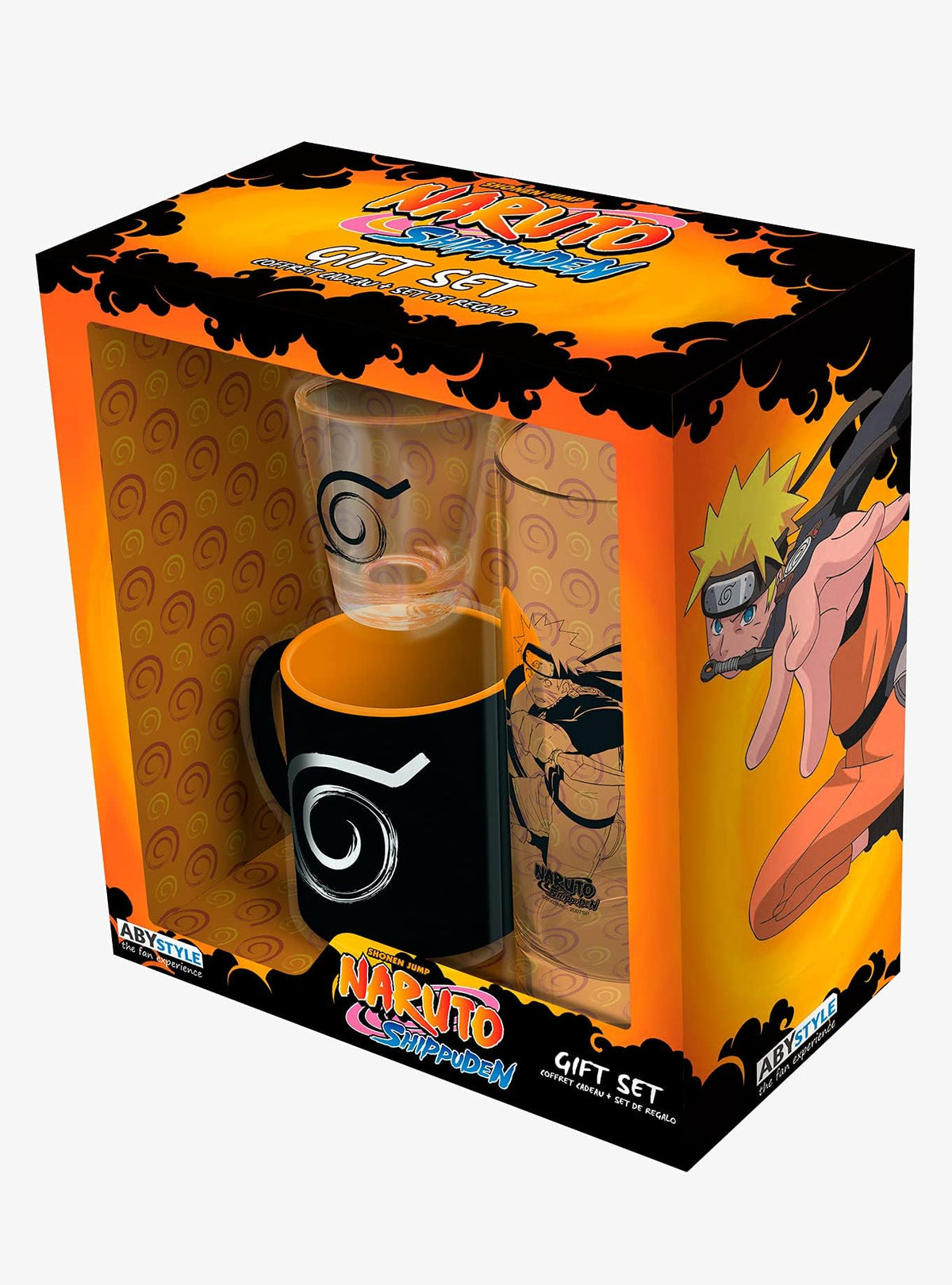 ABYSTYLE Naruto Shippuden drinking glass with bold graphics for daily use