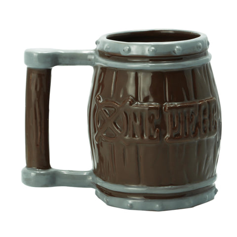 ABYSTYLE mug with embossed logo, close-up shows textured detail for display-worthy appeal