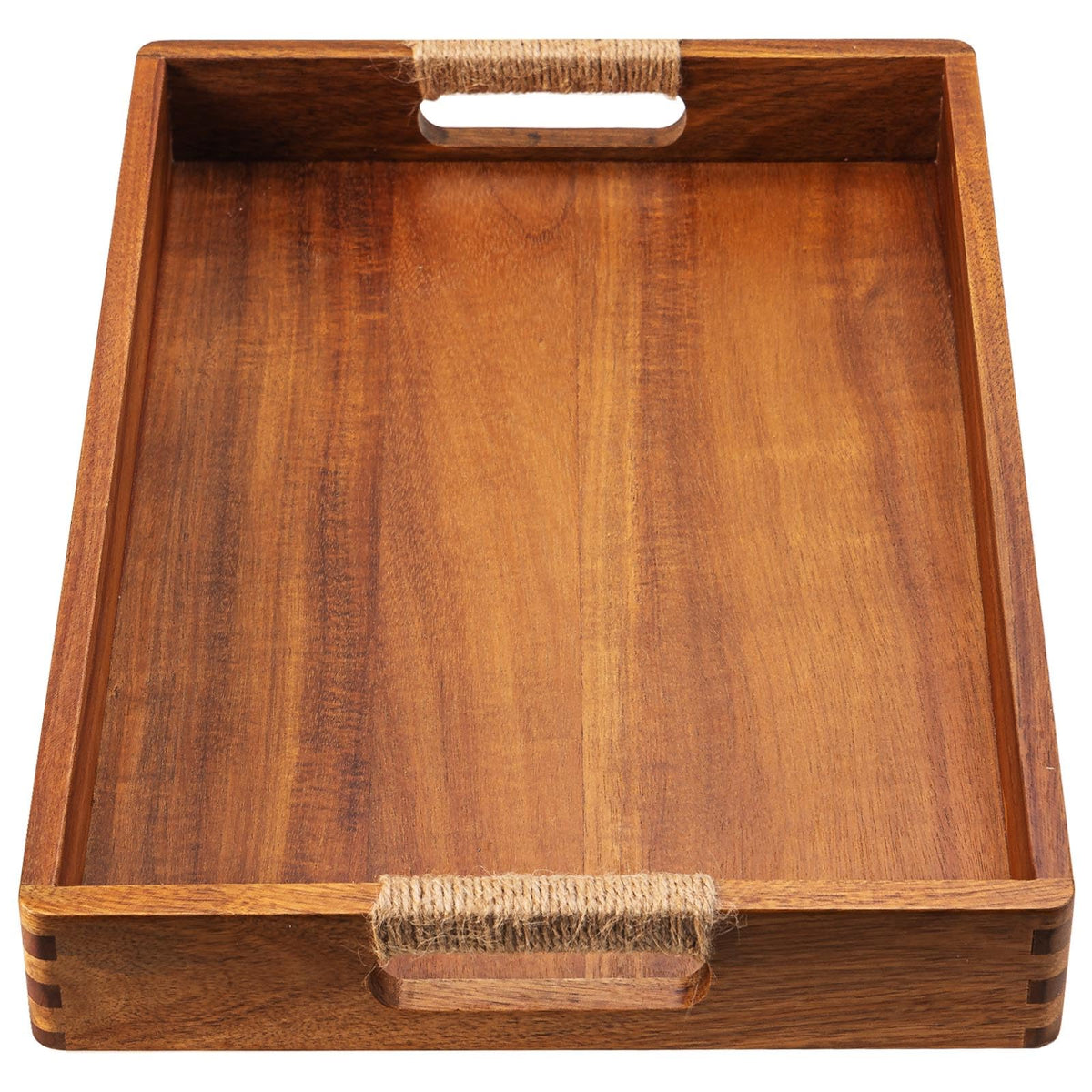 ACBORN acacia wood serving tray top view with a smooth finish