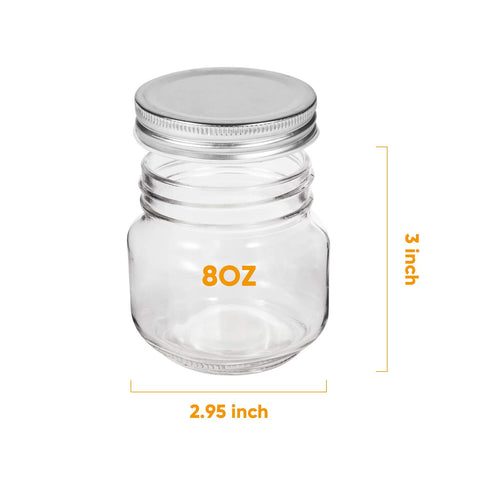 Accguan 24-pack 8oz jars with silver lids are perfect for gifts and favors.