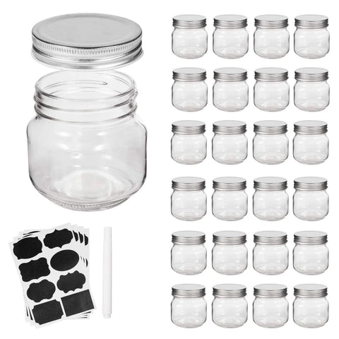 Accguan 8oz mason jar with silver lid and band offers secure, leak-free storage.