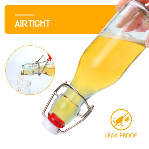 Accguan 8oz swing-top glass bottle for vinegar with airtight closure.