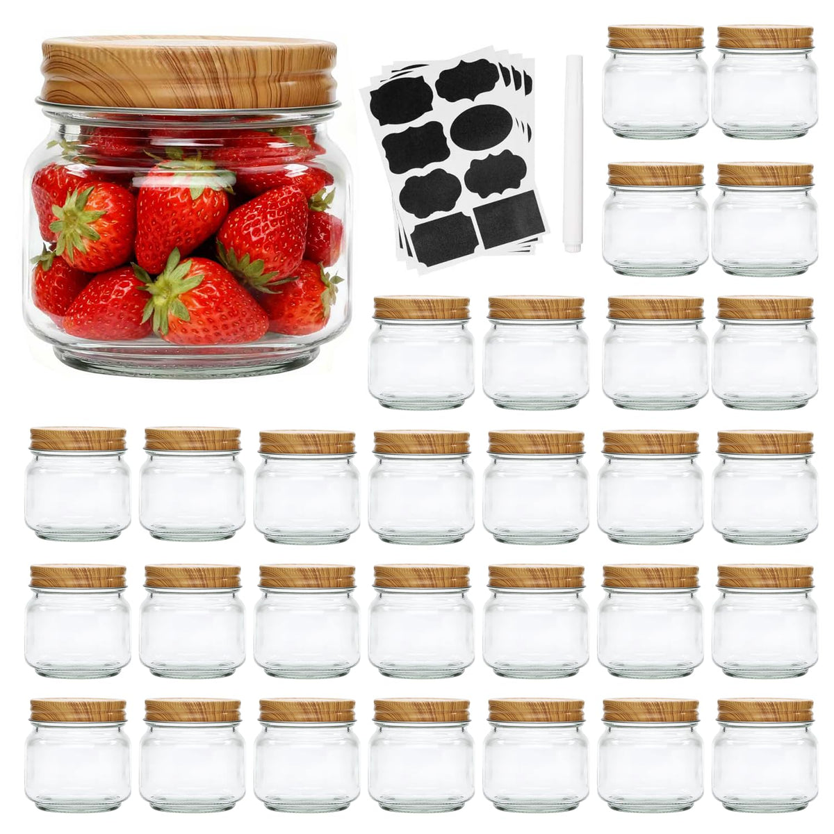 Accguan 8oz mason jar front view for versatile storage and display.