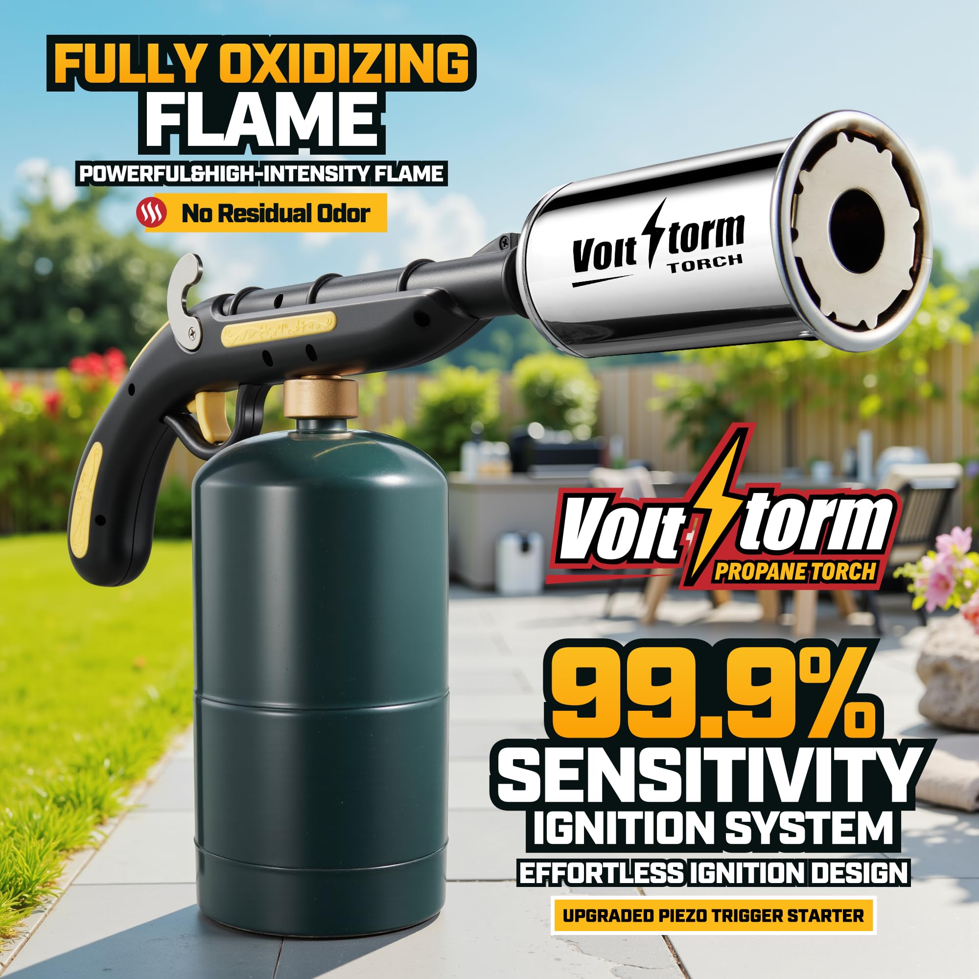 ACCUCRAFT cooking torch ergonomic handle for one-handed control and precision