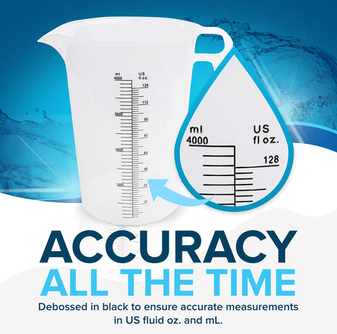 ACCUPOUR measuring pitcher with wide spout for precise pouring control.