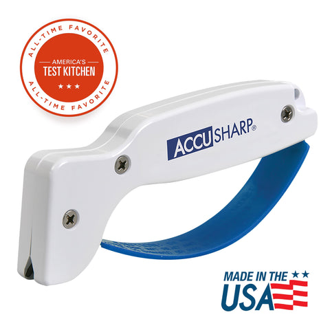 Compact design of ACCUSHARP sharpener fits in drawers for on-the-go maintenance.