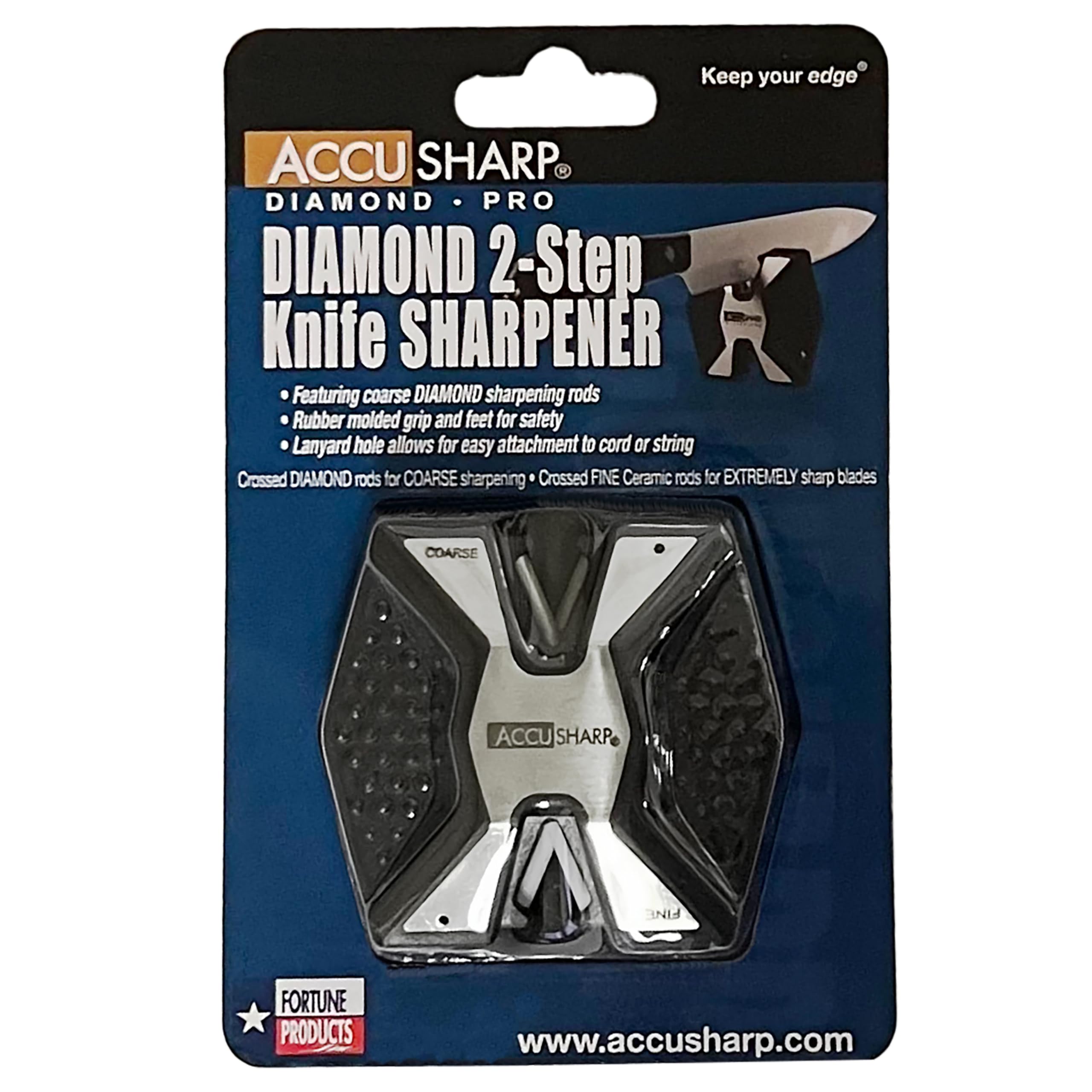 AccuSharp Diamond Pro close-up of fine ceramic rod for polished edges