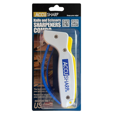 Ergonomic ACCUSHARP handle offers comfortable grip during sharpening.