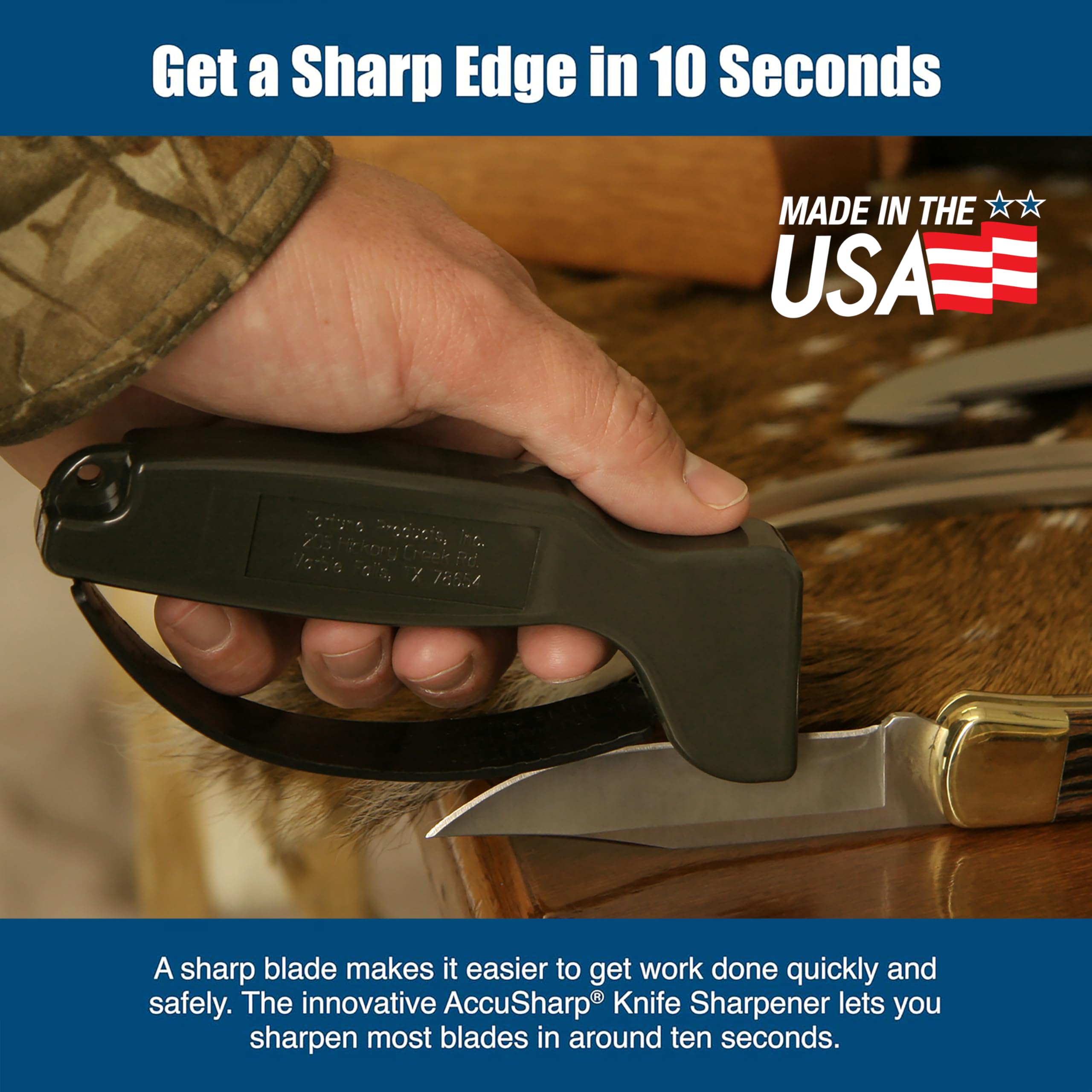 ACCUSHARP durable construction provides years of reliable sharpening with minimal maintenance.