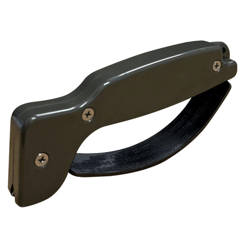 ACCUSHARP knife sharpener with ergonomic handle for comfortable, safe sharpening at home.