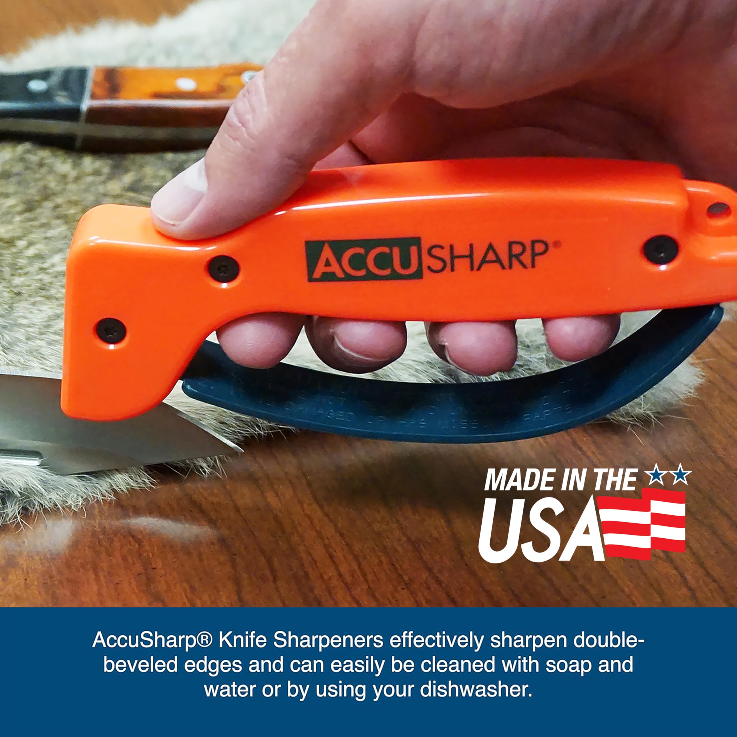 ACCUSHARP left- and right-handed-friendly design fits any user.