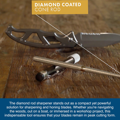 AccuSharp rubber-grip handle provides stable, safe sharpening on the go.