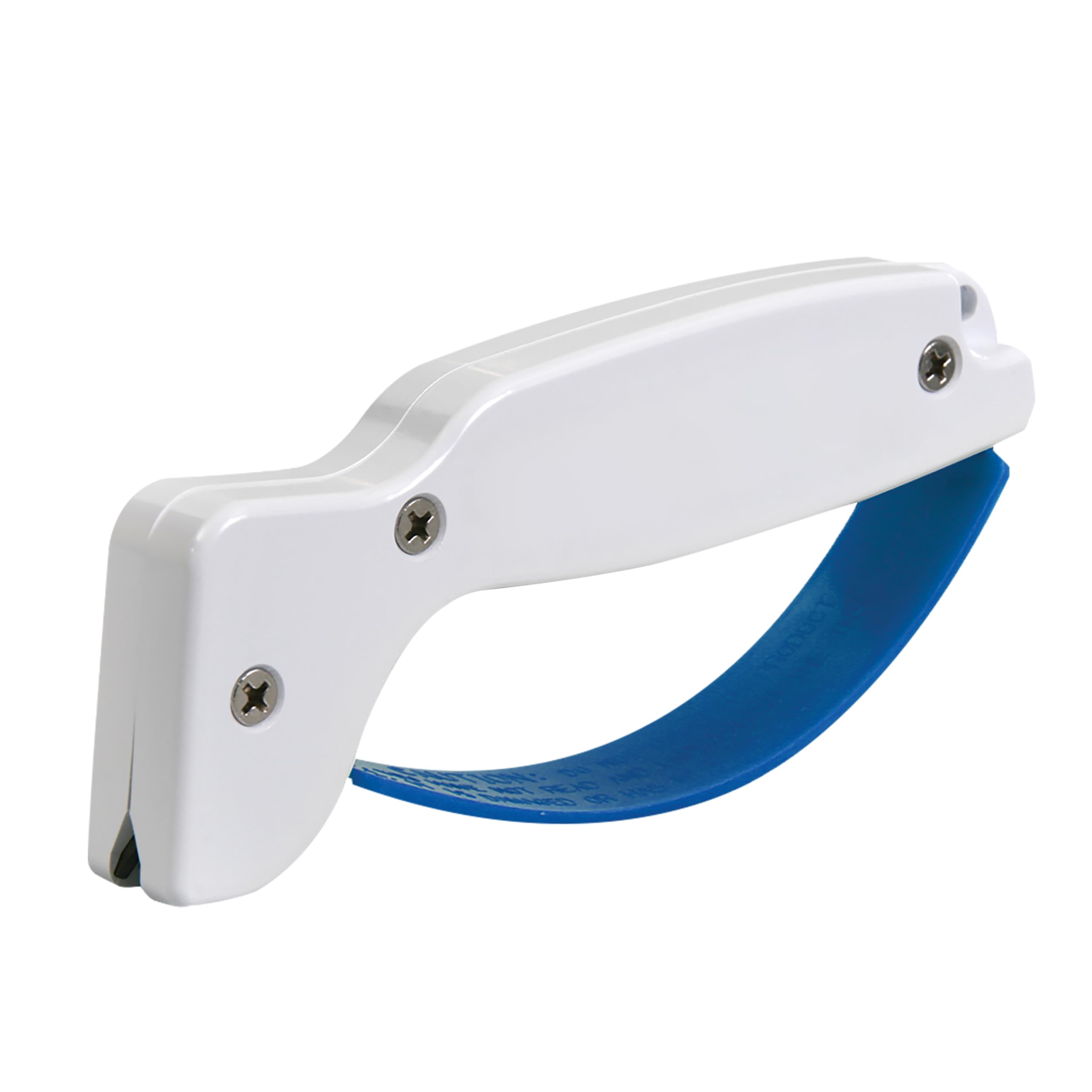 AccuSharp sharpener with diamond-honed tungsten carbide blades restores a sharp edge quickly.
