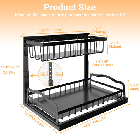 AceMining under-sink organizer sliding drawers provide easy reach to back items