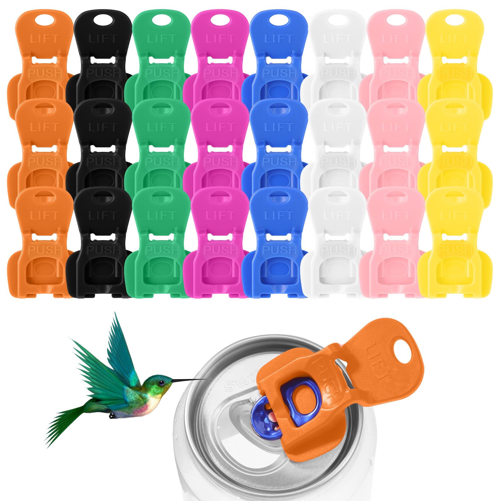 Acellegic colorful can tab opener front view with easy grip.