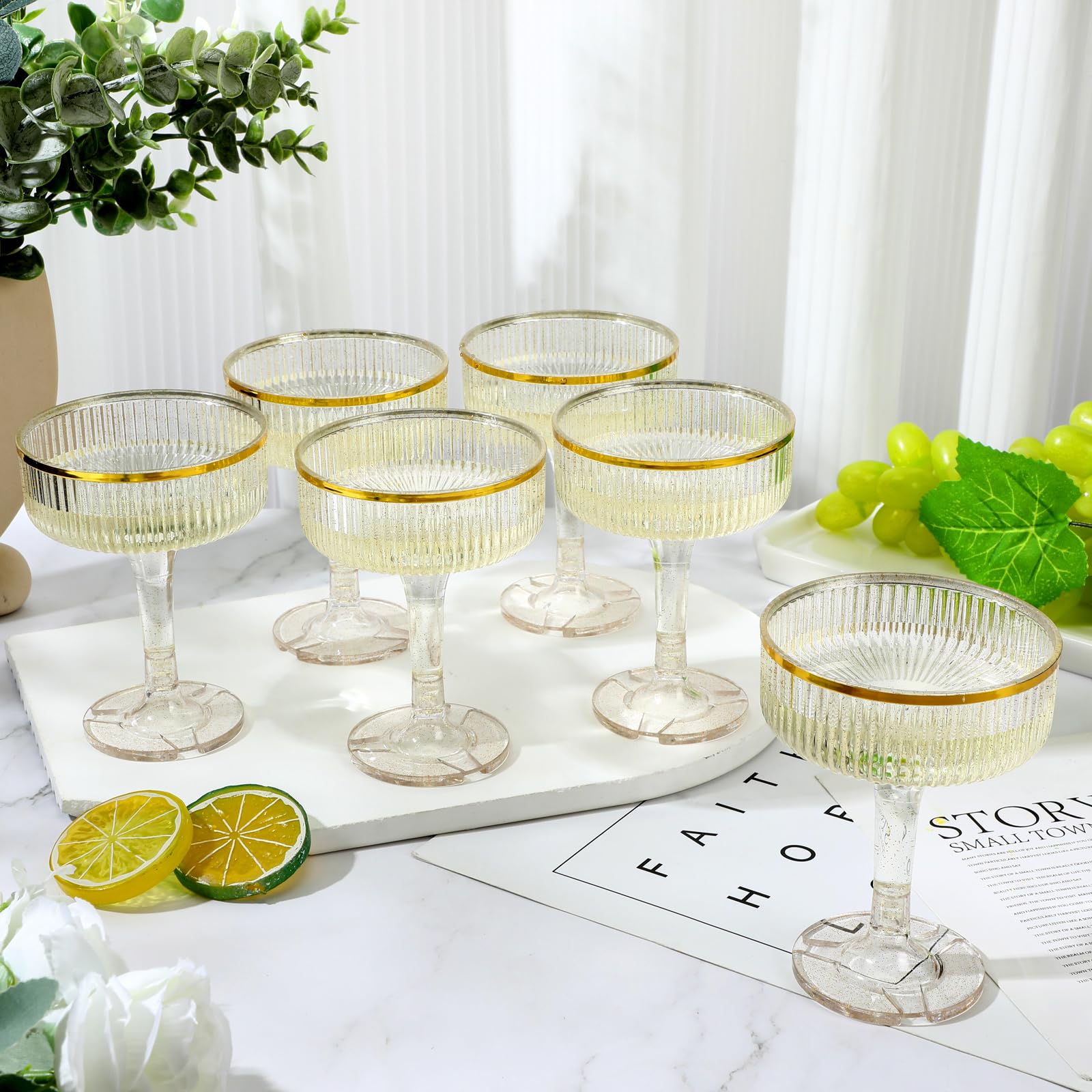 Acellegic detachable mouth and base design champagne coupes simplify storage and setup