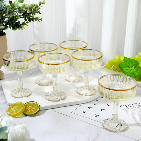 Acellegic detachable mouth and base design champagne coupes simplify storage and setup
