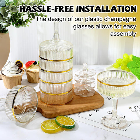 Acellegic unbreakable acrylic champagne glasses offer practical, worry-free entertaining