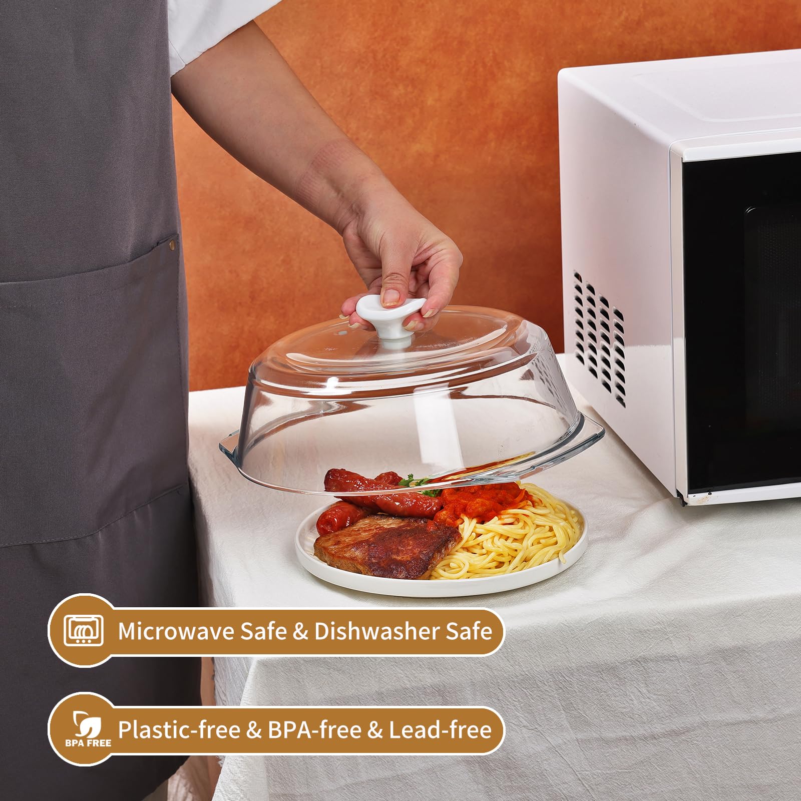 ACEPRUT Universal-fit glass cover designed to fit most plates and bowls