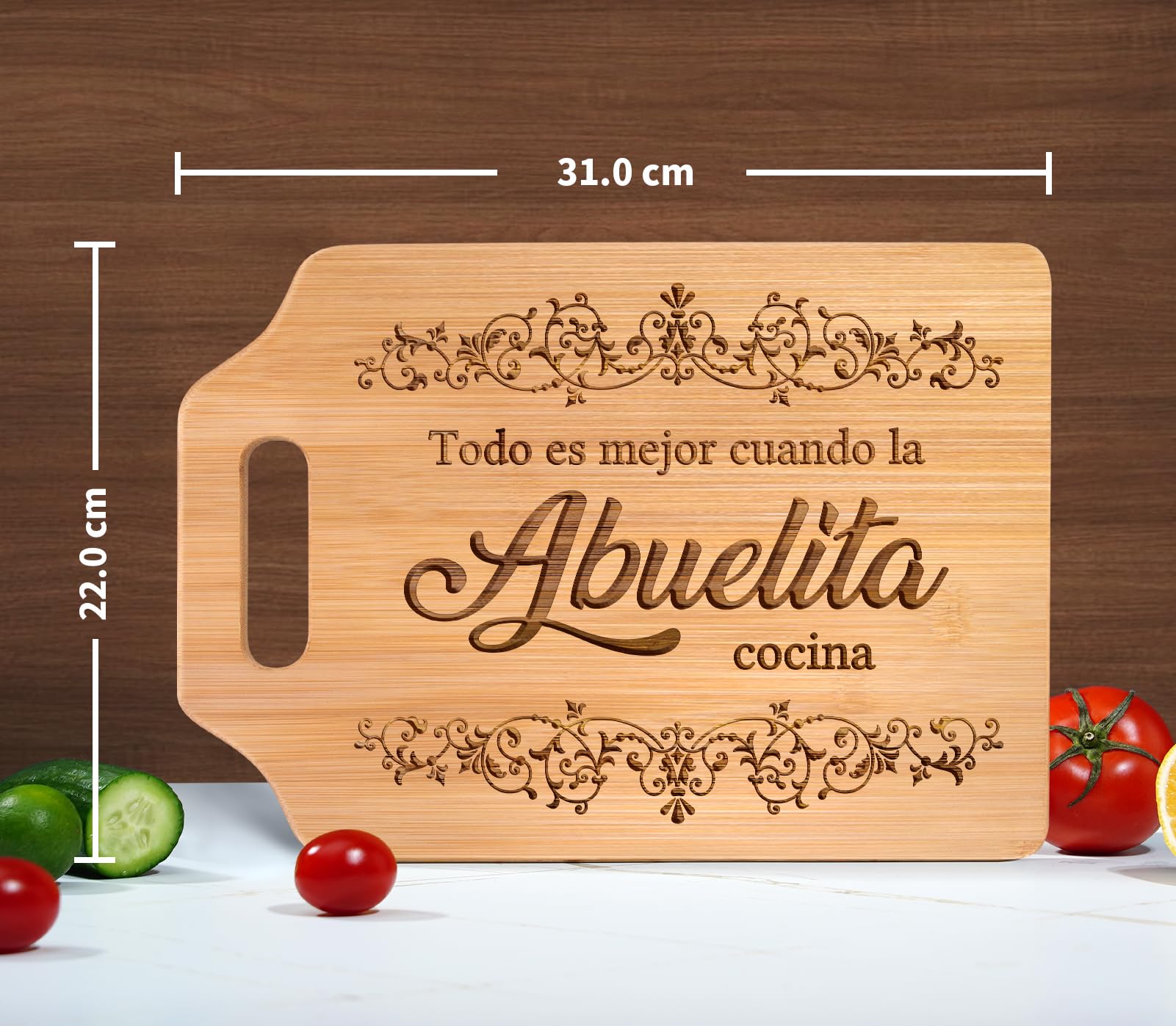 AceThrills abuelita gift cutting board with a warm message for family celebrations.