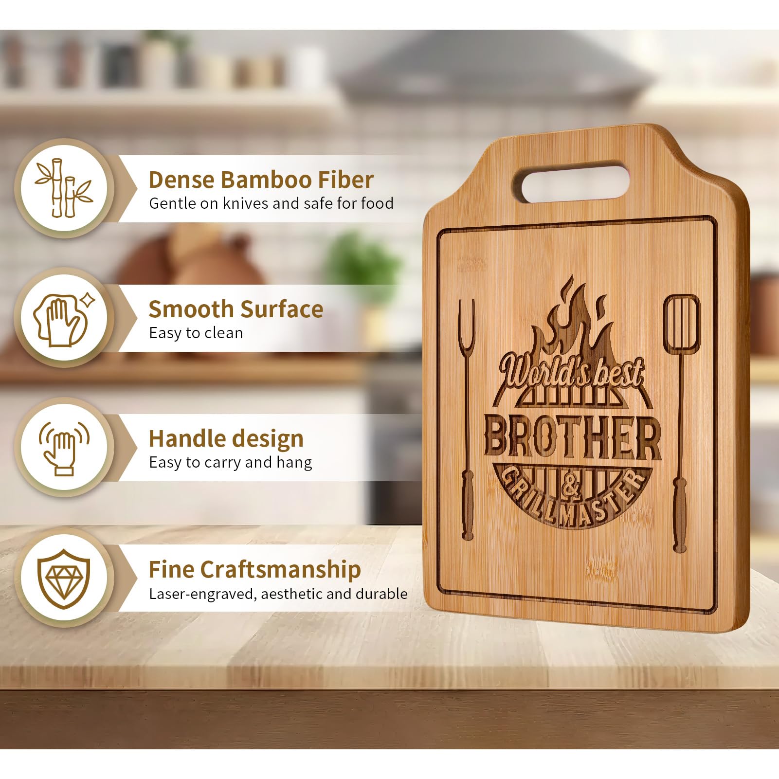 AceThrills charcuterie board in bamboo, versatile for serving and decor.