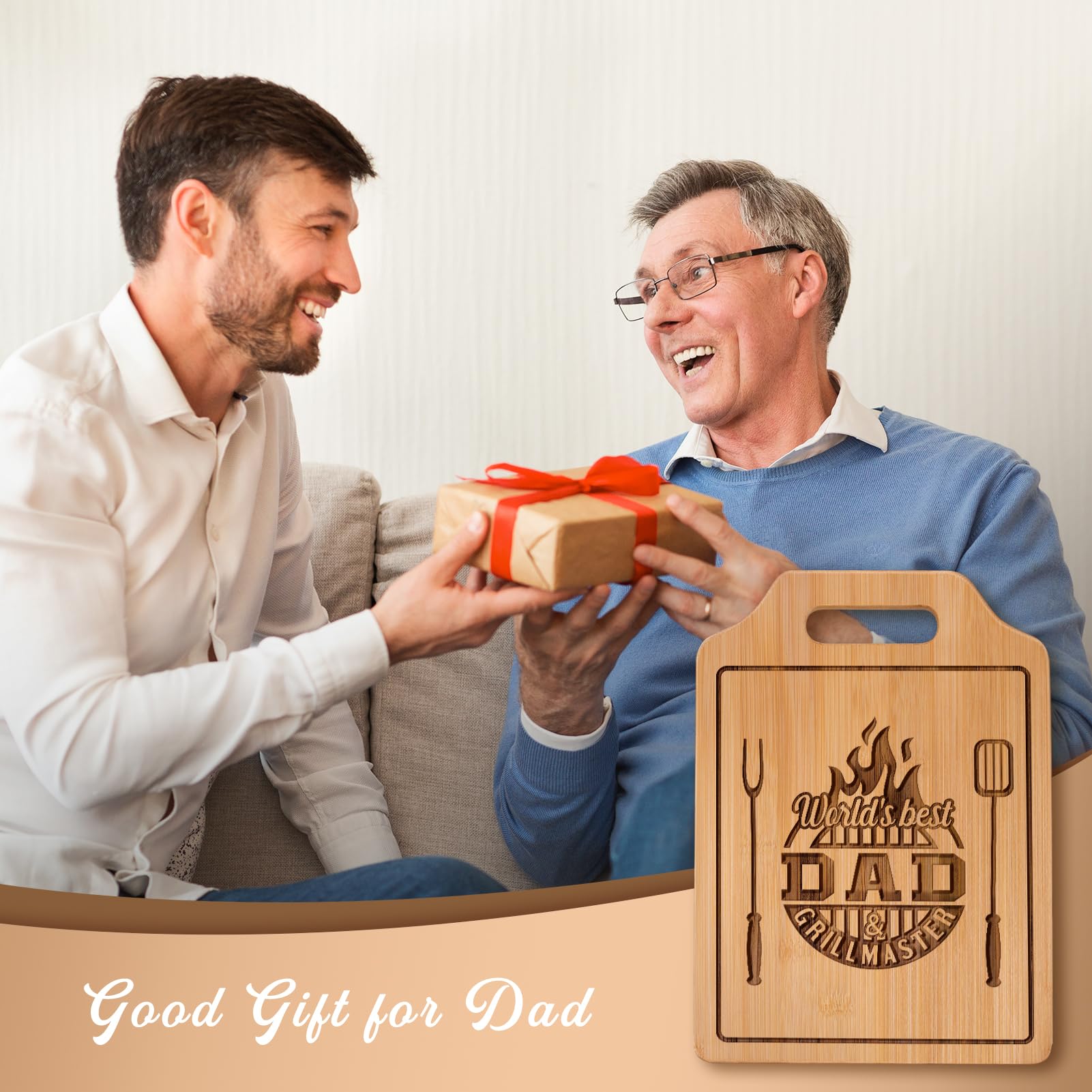 AceThrills dad birthday gift cutting board engraved for daily kitchen use.
