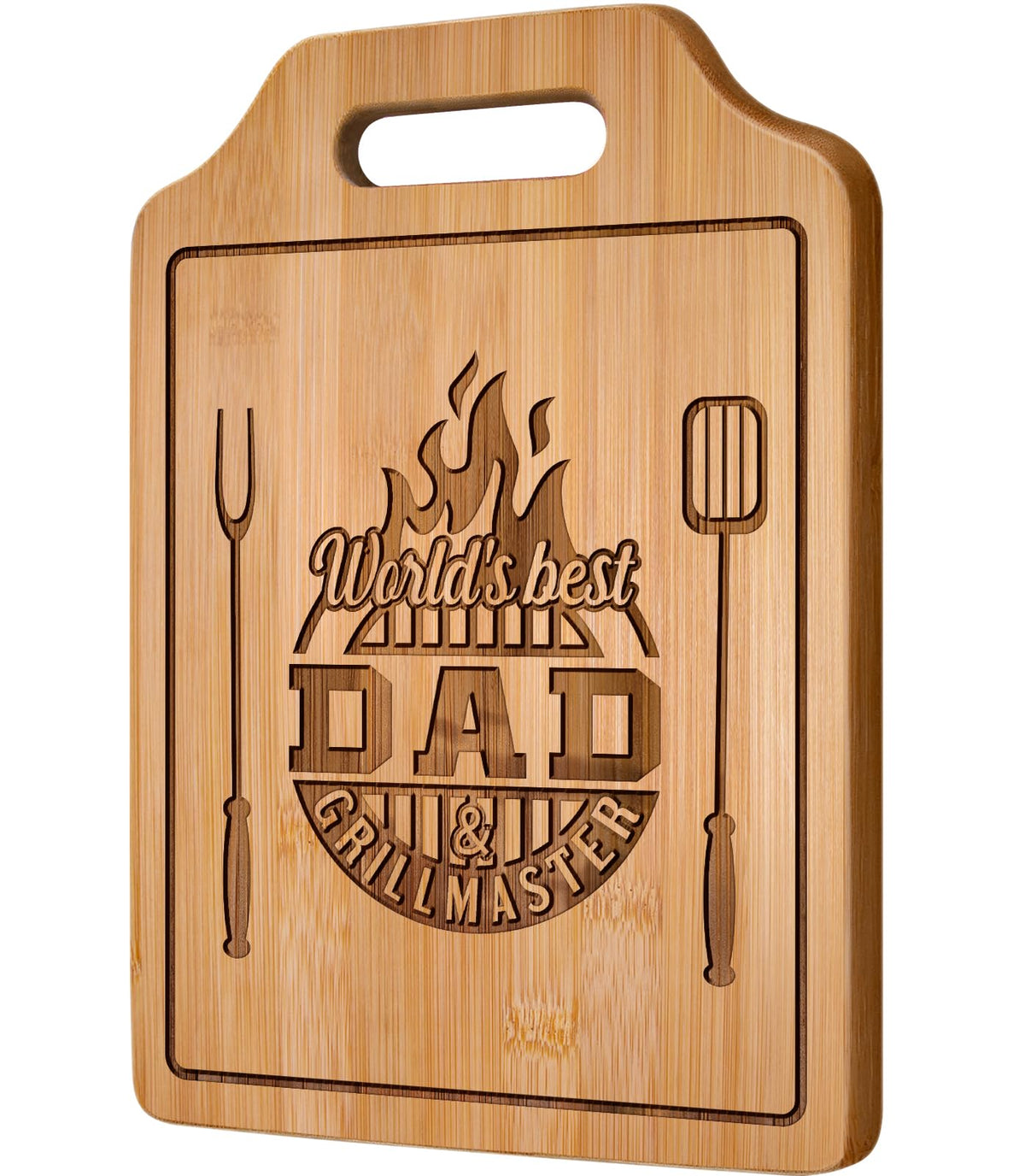 AceThrills engraved bamboo cutting board ready for elegant cheese and fruit serving.