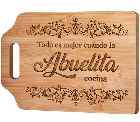 AceThrills engraved bamboo cutting board, durable and lightweight for daily use.