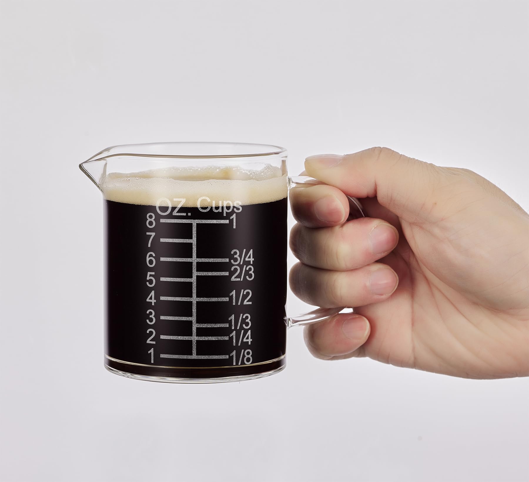 Ackers BORO3.3 etched graduations for precise measurements in the kitchen.