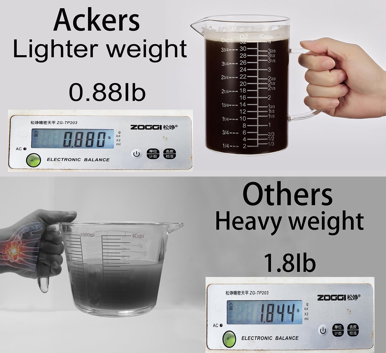 Ackers BORO3.3 thickened base and walls boost durability for daily kitchen use.