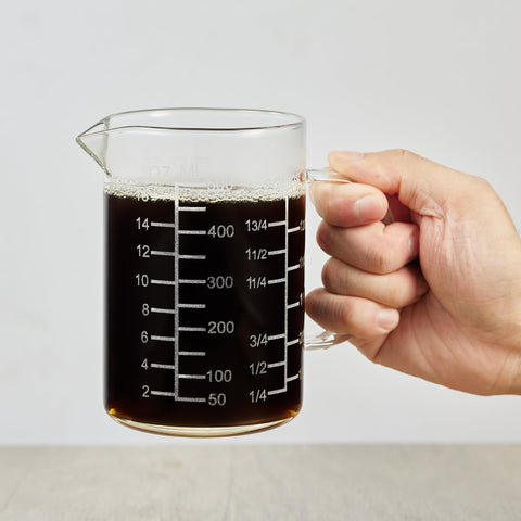 Ackers Mirror Etching Scale glass measuring cup with etched scales for quick reading