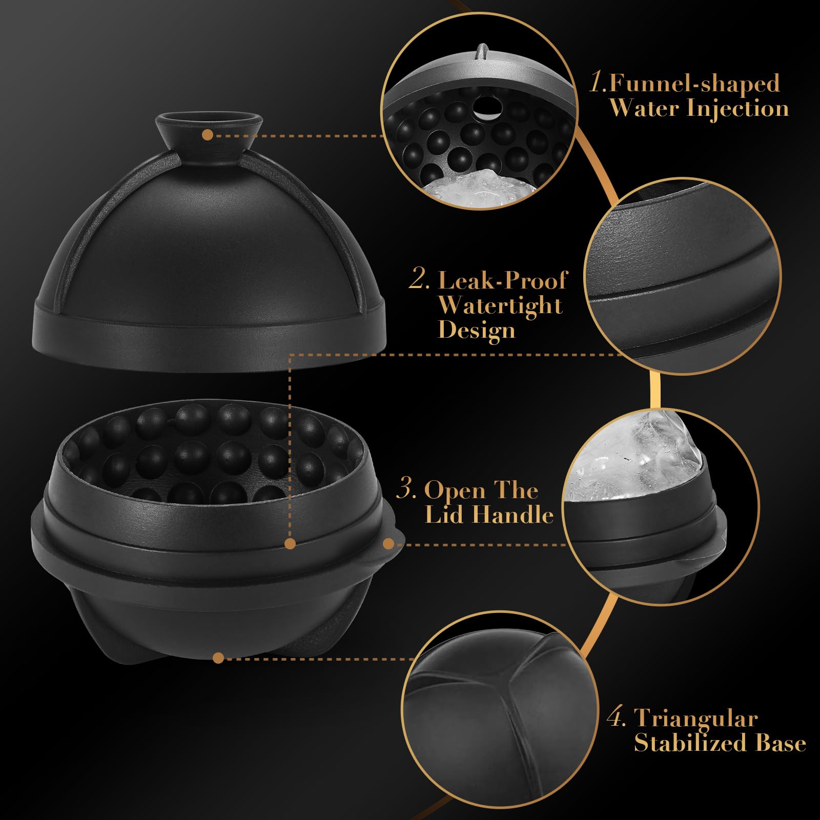 ACOOKEE BPA-free silicone ice mold shown in use