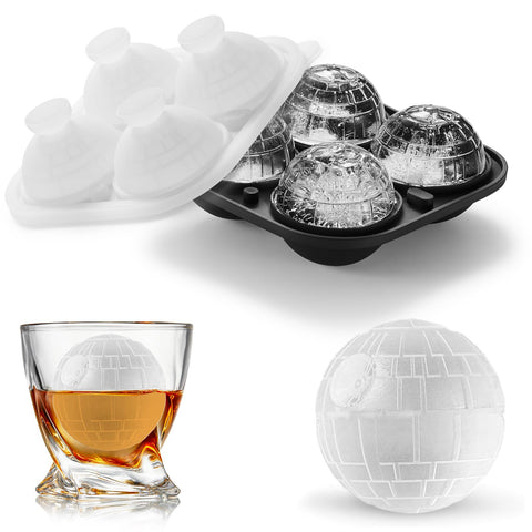 ACOOKEE Death Star ice cube mold creates large sphere ice for cocktails.